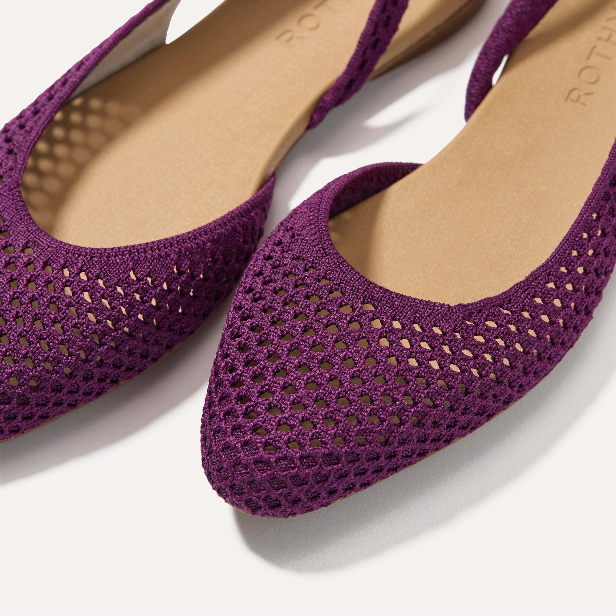 The Almond Slingback - Plum Mesh - Image 4
