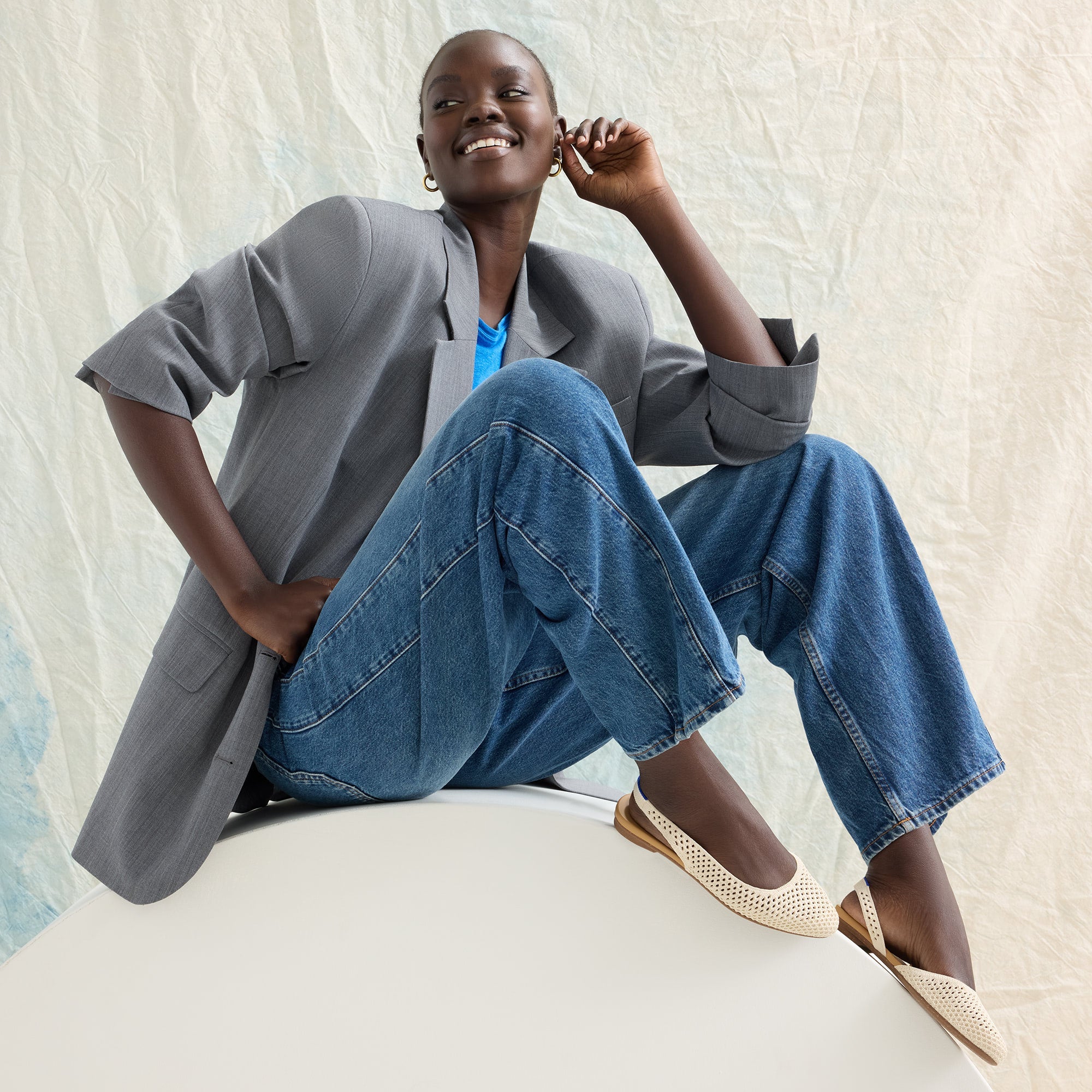 The Almond Slingback - Off White Mesh - Image 3